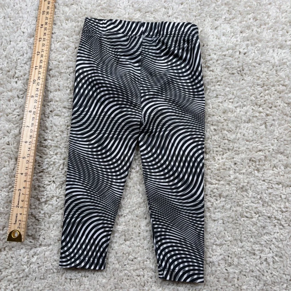 Nike Dri-FIT Toddler Girls Leggings Black White Swirl Print Pink‎ Swoosh 18M